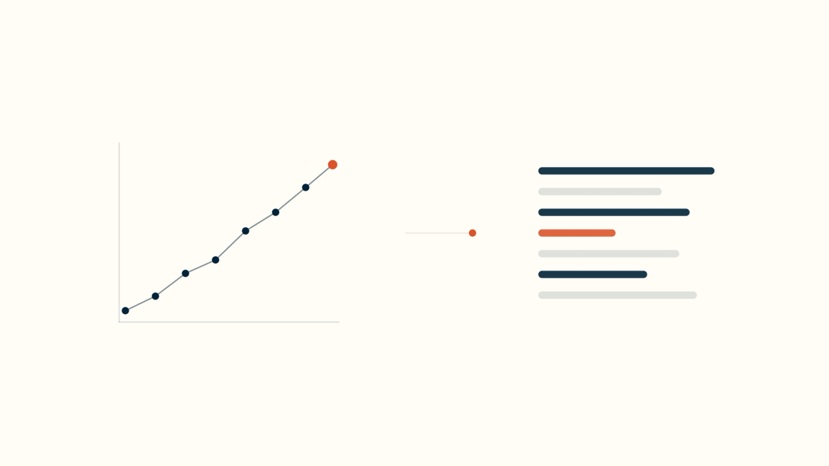 Best AI Scribe for ABA Therapy 2026 — an ascending behavior-data trend flowing into a structured clinical note, for BCBAs and RBTs, covering session notes, supervision, and treatment plans.