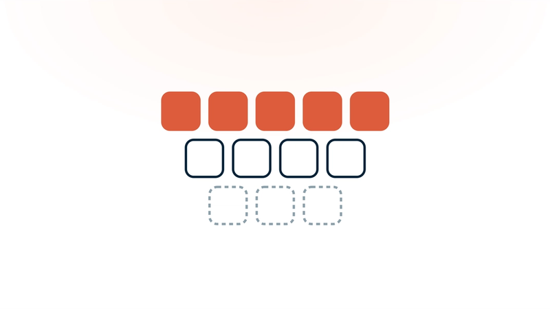 Twelve rounded tiles in three rows — five coral, four outlined, three dashed — twelve ways to get more therapy clients ranked into three tiers.