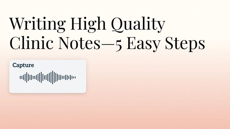 Writing High Quality Clinic Notes—5 Easy Steps Hero Image