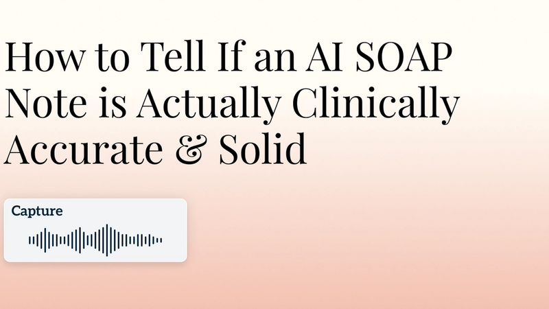 How to Tell If an AI SOAP Note is Actually Clinically Accurate & Solid