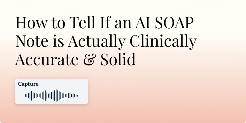 How to Tell If an AI SOAP Note is Actually Clinically Accurate & Solid
