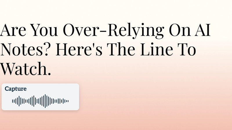 Are You Over-Relying On AI Notes? Here's The Line To Watch.