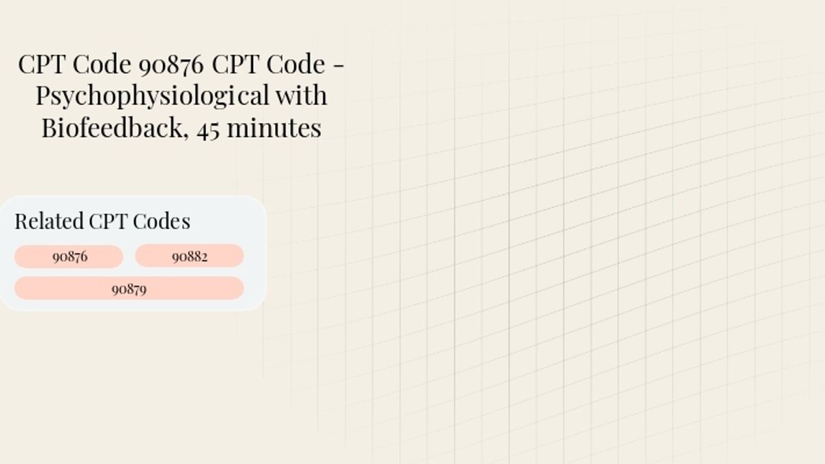 Header image for Code 90876 CPT Code - Psychophysiological with Biofeedback, 45 minutes