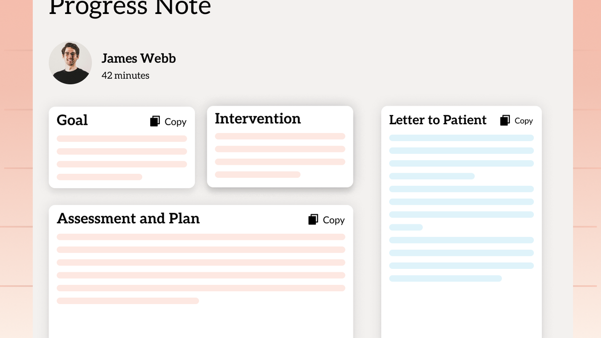 Use progress note template image