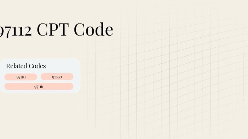 97112 CPT Code: Neuromuscular Re-education