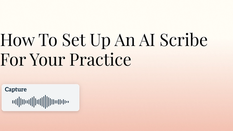 How To Set Up An AI Scribe For Your Practice