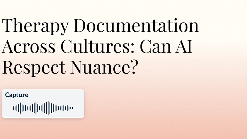 Therapy Documentation Across Cultures: Can AI Respect Nuance? Hero Image