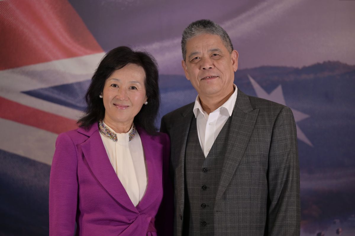Couple smiling after becoming Australian citizens at Hills Shire Council ceremony