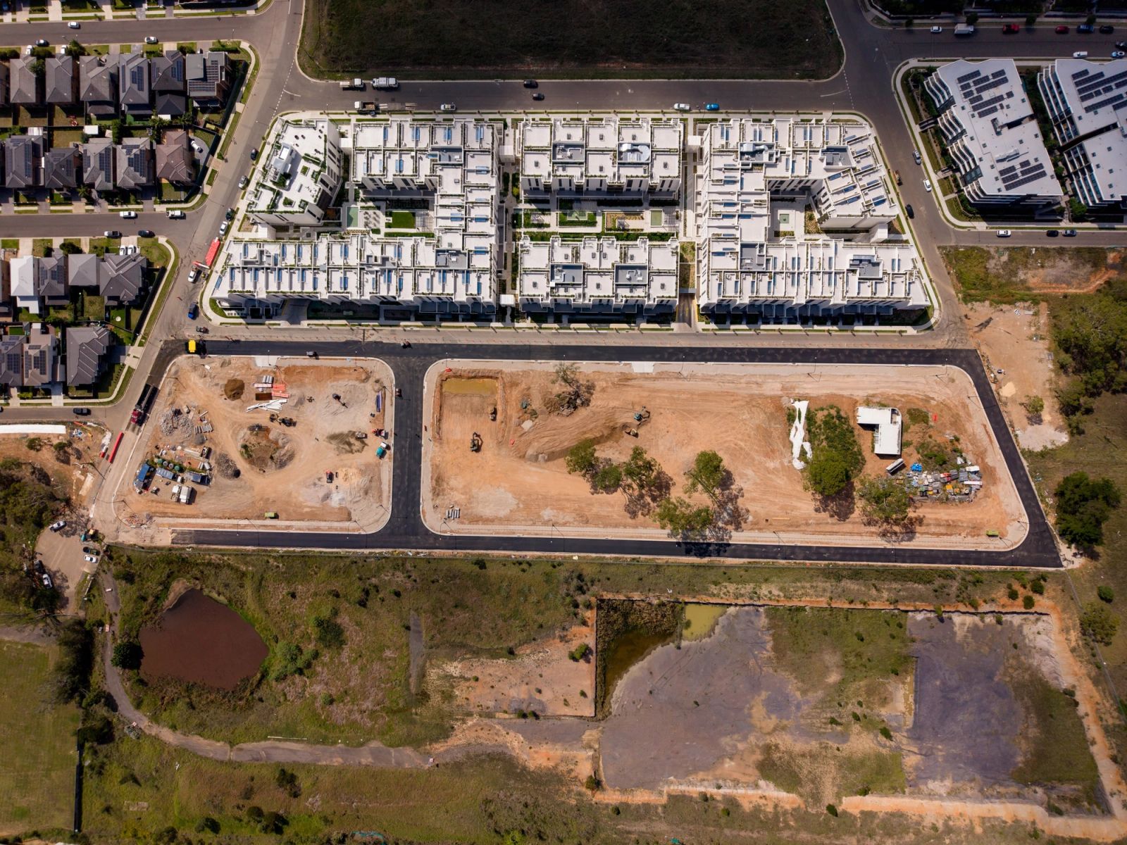 TCE infrastructure project - aerial drone photography of construction site