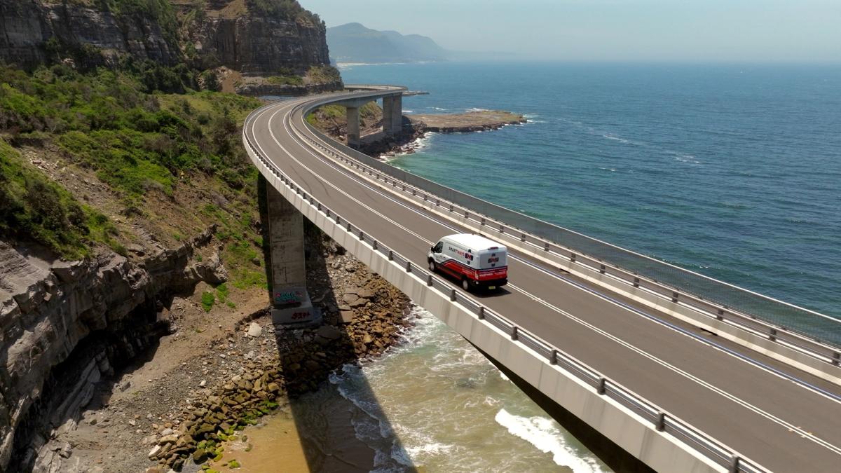 Smartways logistics video production on Sea Cliff Bridge Sydney