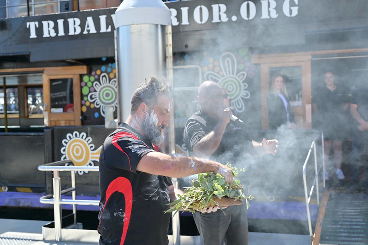 Tribal Warrior cultural experience on Sydney Harbour during the Global Nature Positive Summit