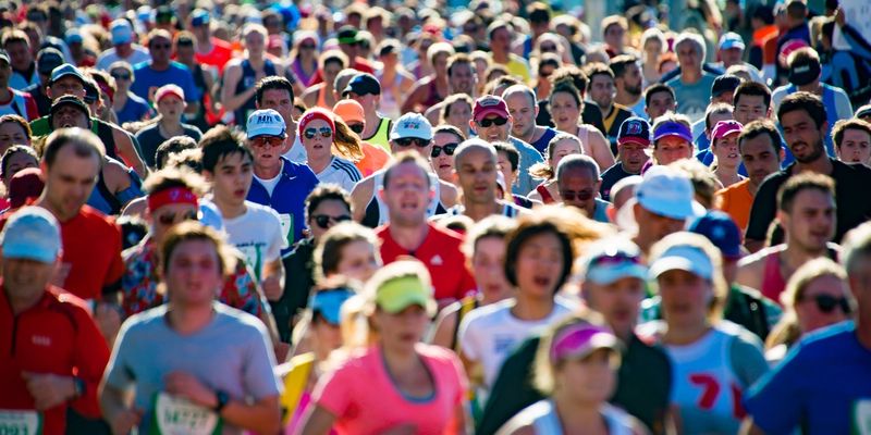 Transport for NSW team members taking part in the City2Surf fun run through Sydney, 2015.