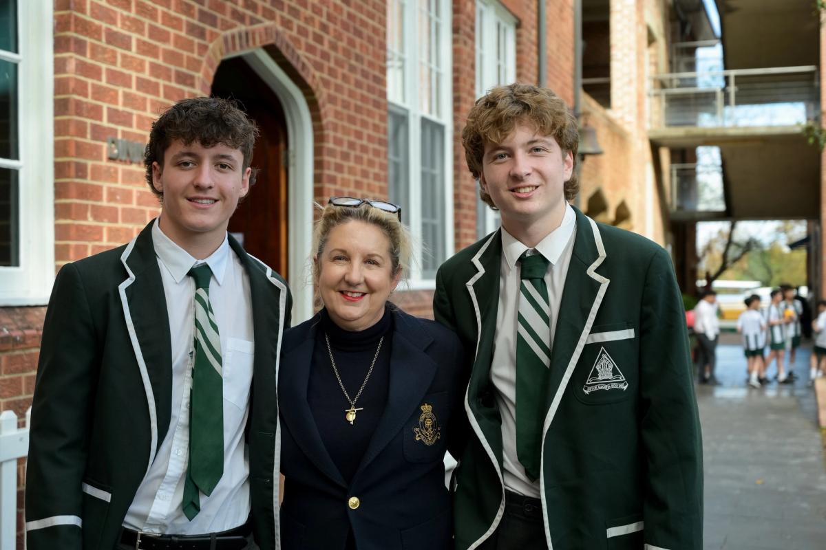 Trinity Grammar School parent and student during campus photography session
