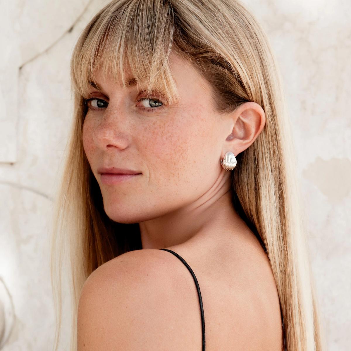 Pod Drop Silver Earrings