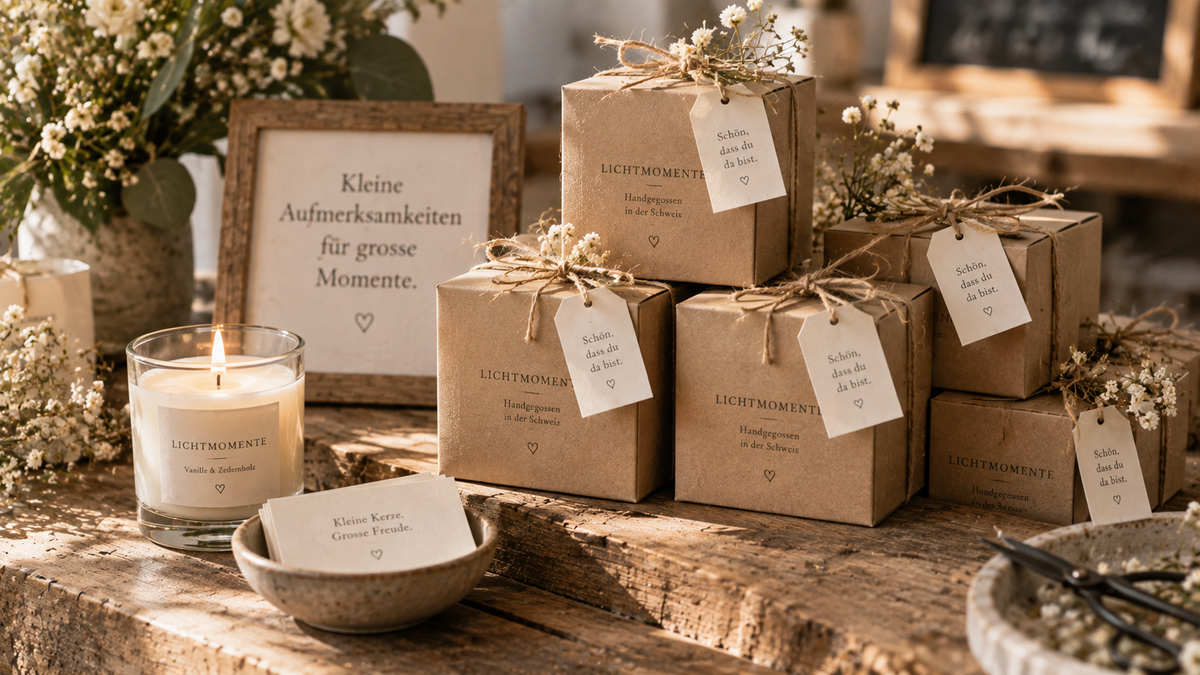 Rustic Lichtmomente Candle Favour Display