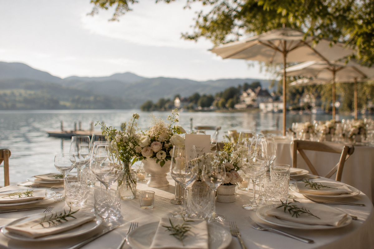 Tischgedeck bei Seehochzeit