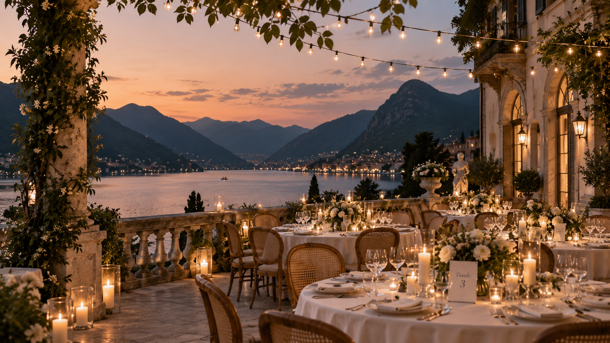 Candlelit Lakeside Wedding Reception
