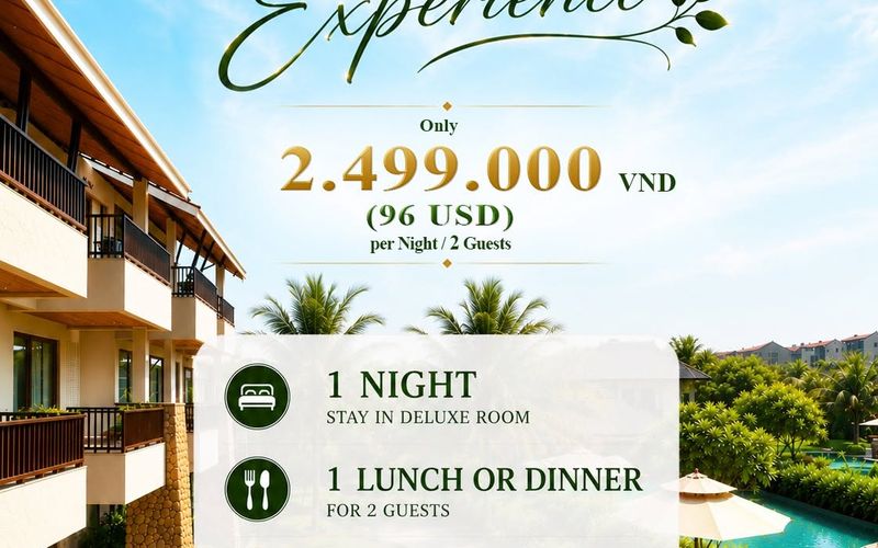 🌿 KỲ NGHỈ THUẦN KHIẾT | Chỉ 2.499.000 VNĐ/đêm/2 khách - Trọn gói nghỉ dưỡng, ẩm thực & spa với nhiều ưu đãi hấp dẫn