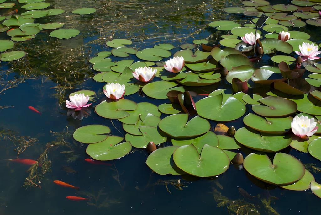 Water lilies at the University of Oxford Botanic Garden