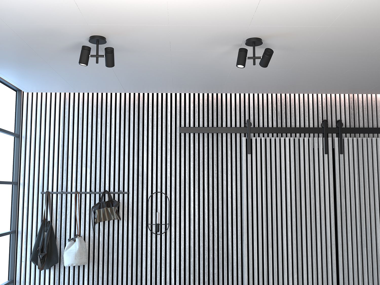 Holder spotlight in the hallway