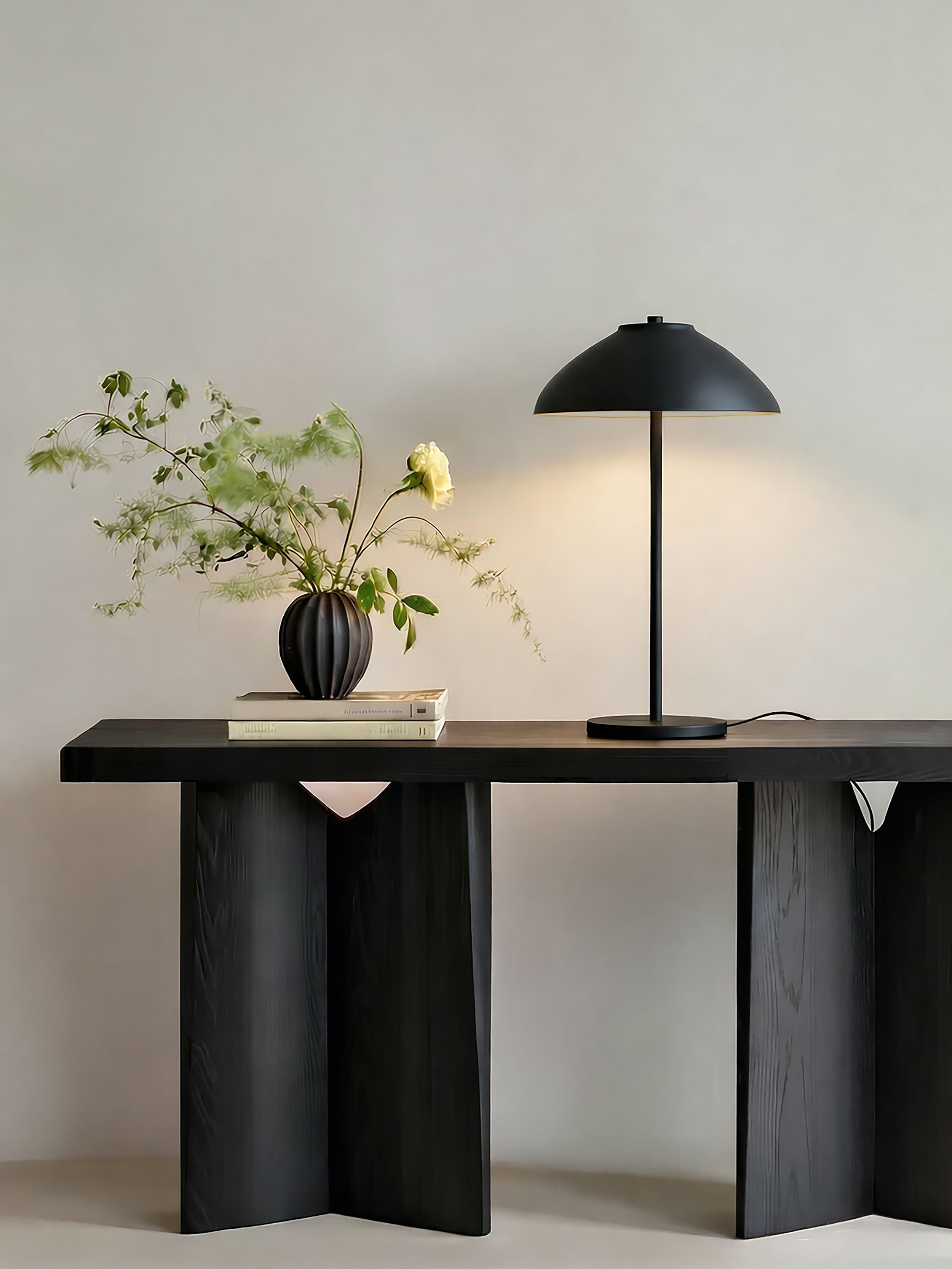 Vali Table Lamp flat black on a side table