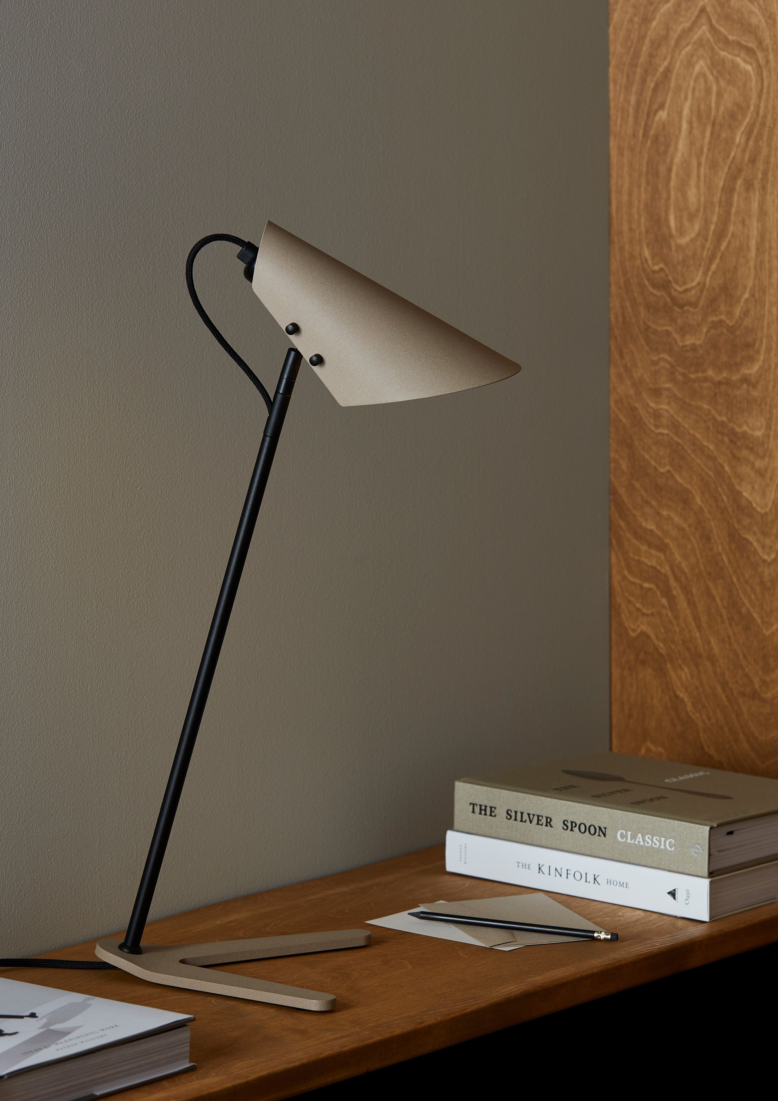 Table lamp on side table