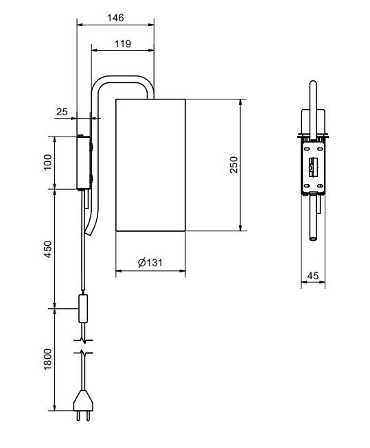 Pensile wall lamp spec 