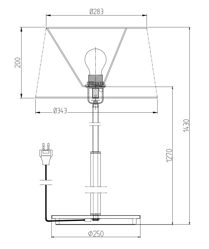 Dimensional drawing table lamp