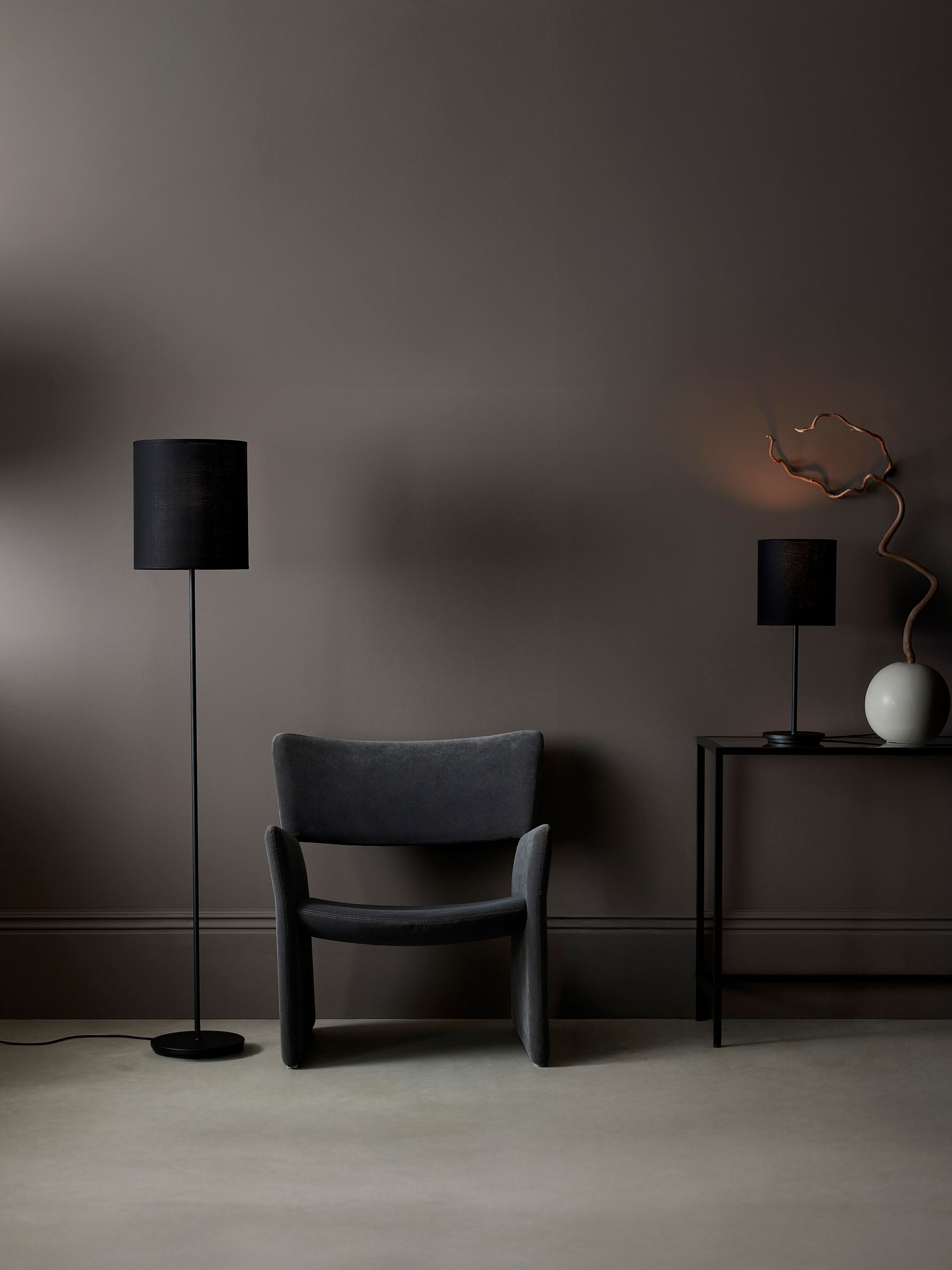 Dual table and floor lamp