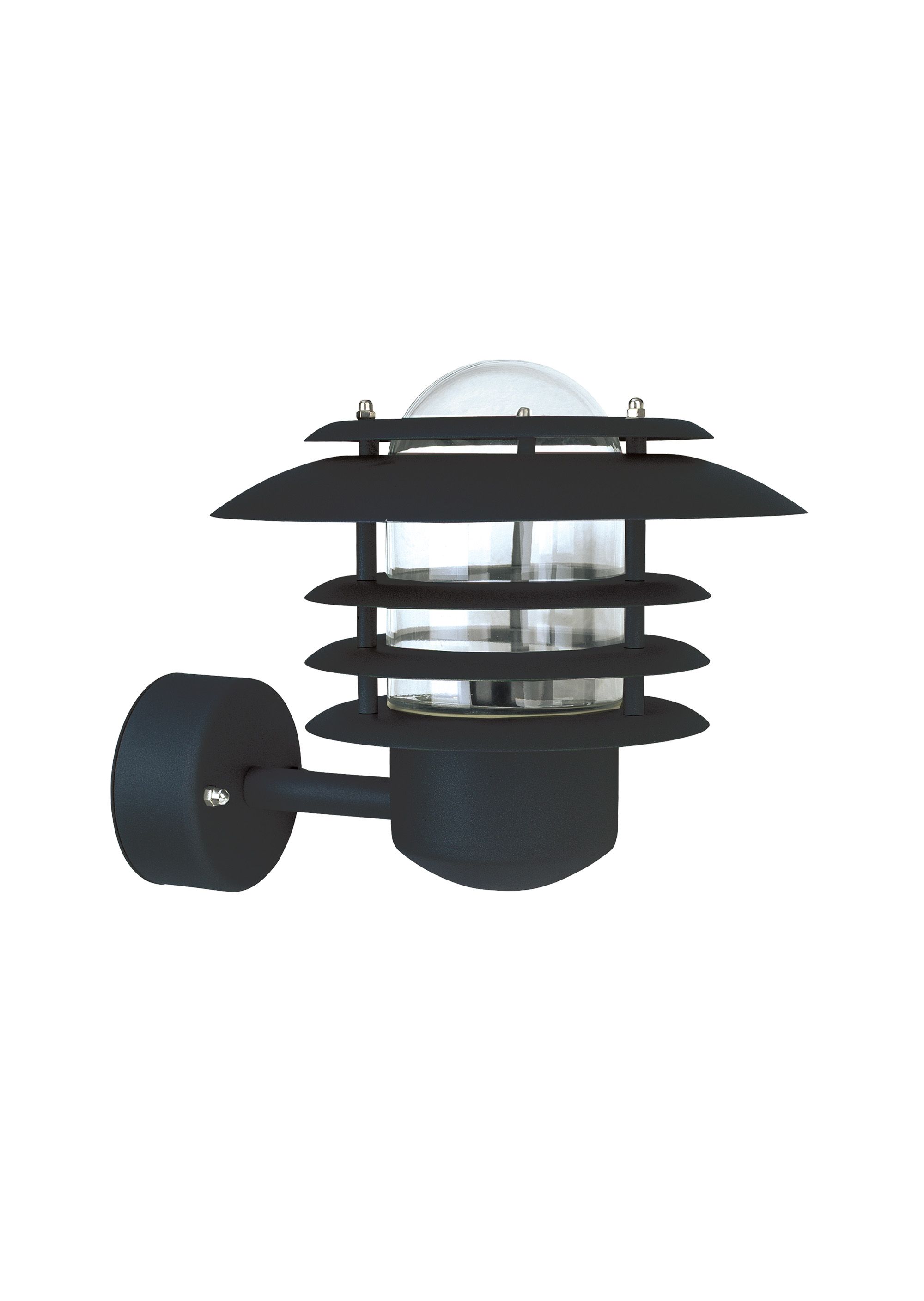 Black outdoor wall fixture