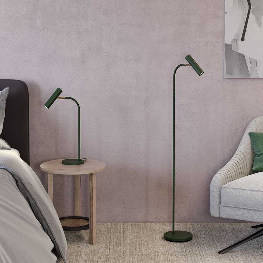Slender floor lamp green