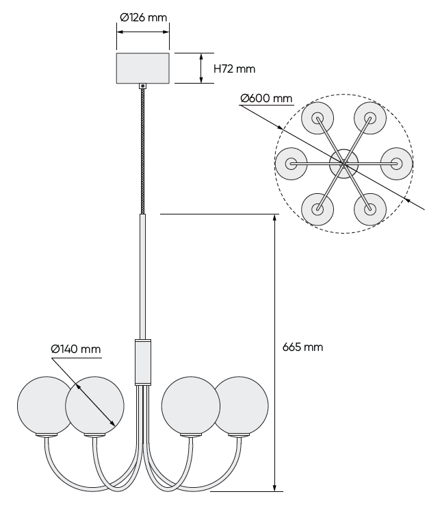 Ballon Chandelier 60cm