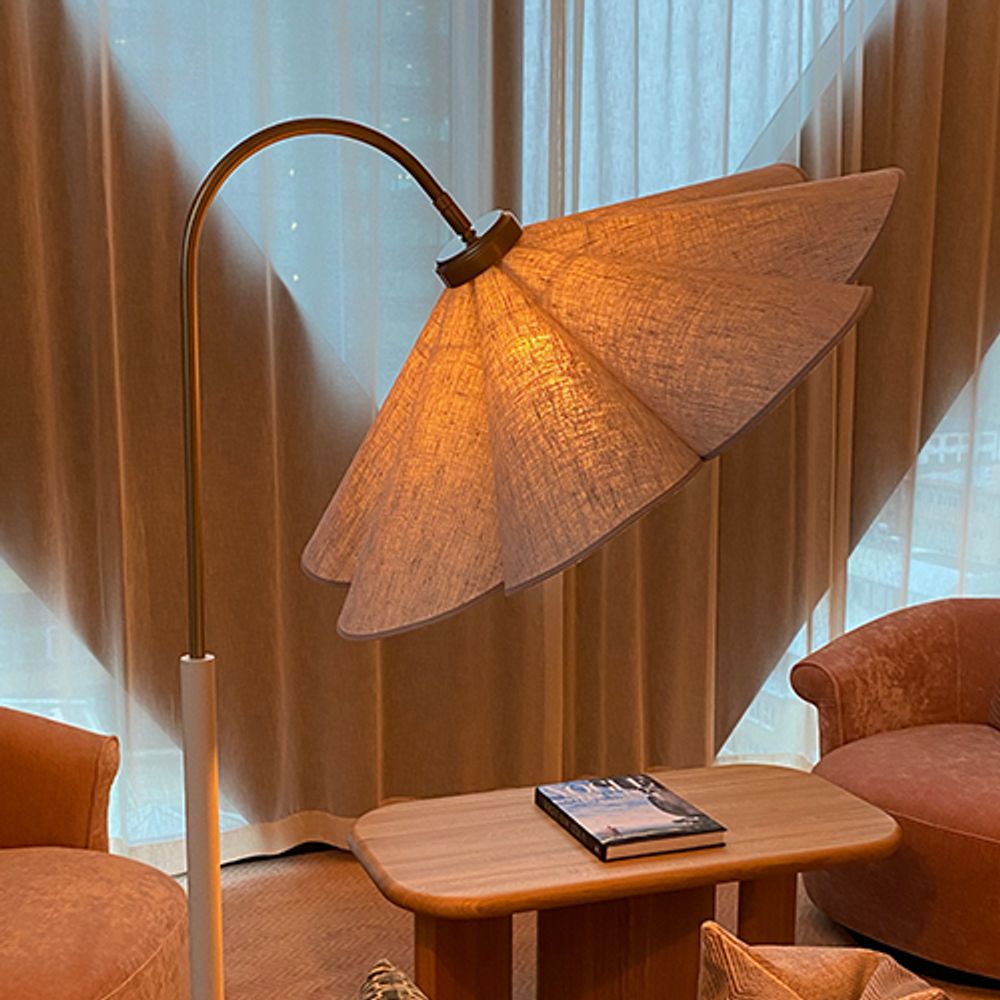Floor lamp in hotel room