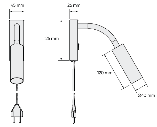 Pipeline wall lamp flex spec.
