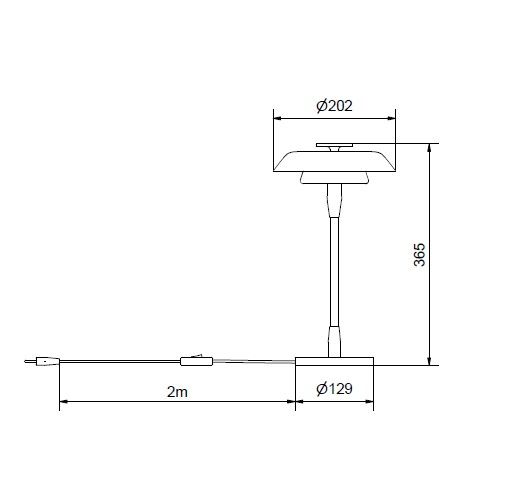 Horisont table lamp dimension .