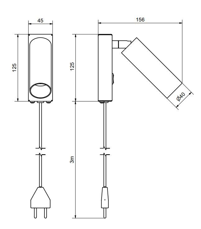 Cato Slim wall lamp spec 