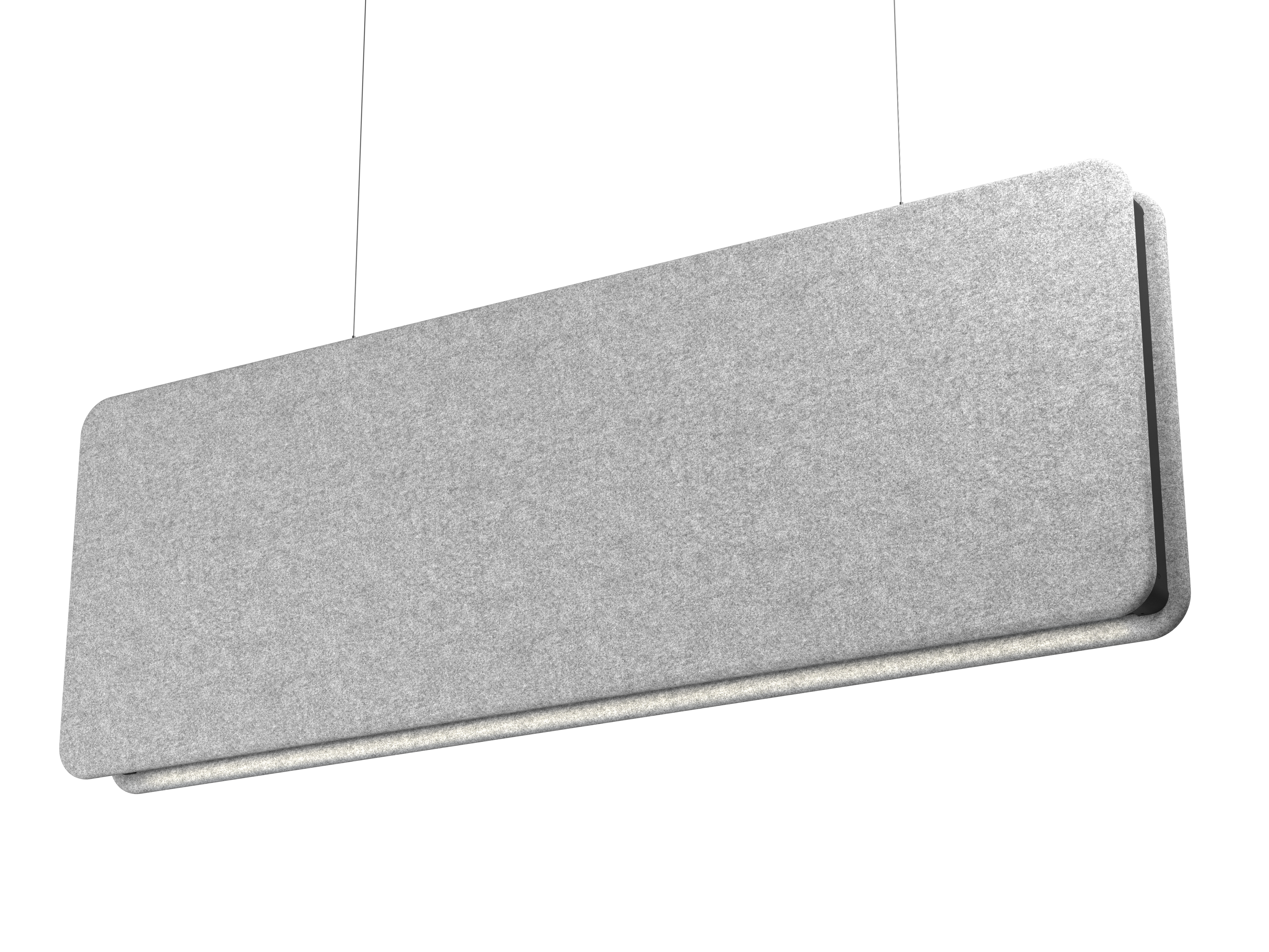 Ljudabsorberande lampa i grå ull