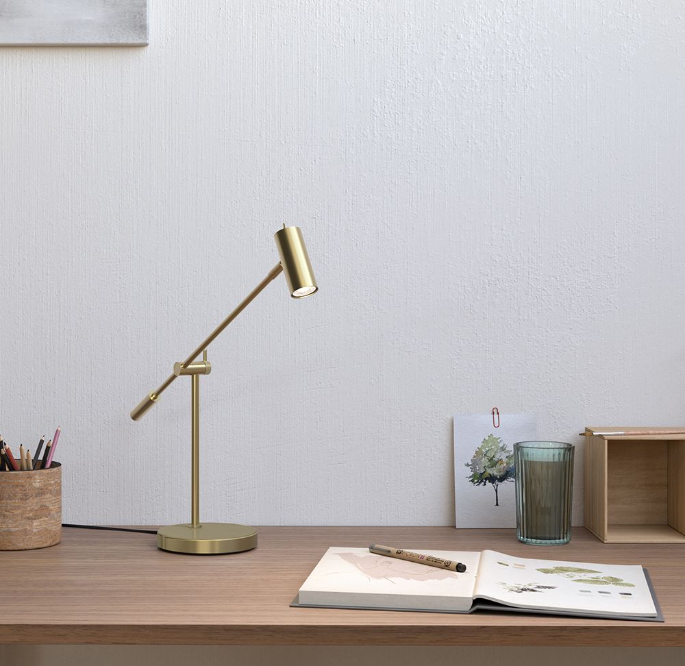Cato table lamp H484 brass