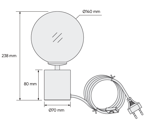 Ballon Table lamp 23,8cm spec.