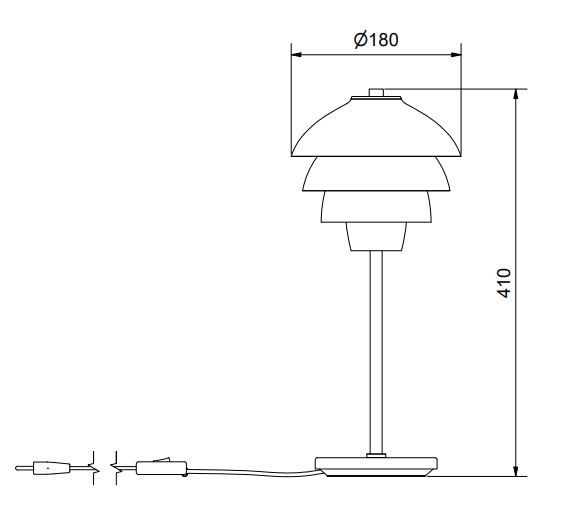 Valencia table lamp 41cm spec