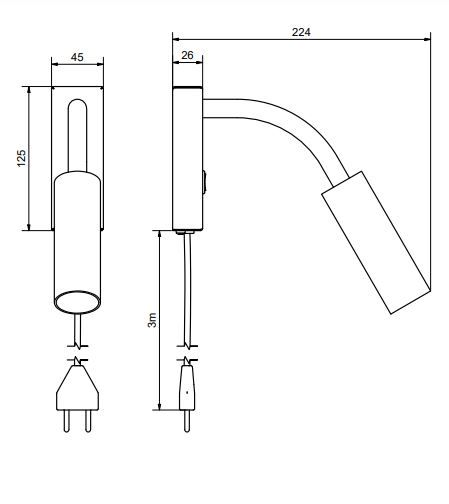 Cato Slim wall lamp spec