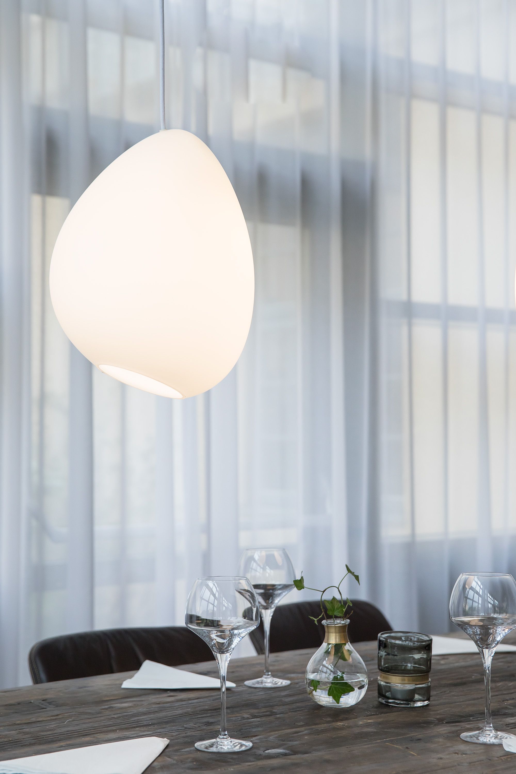 White pendant over conference table