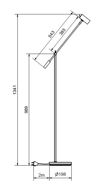 Dimensional drawing Cato floorlamp 