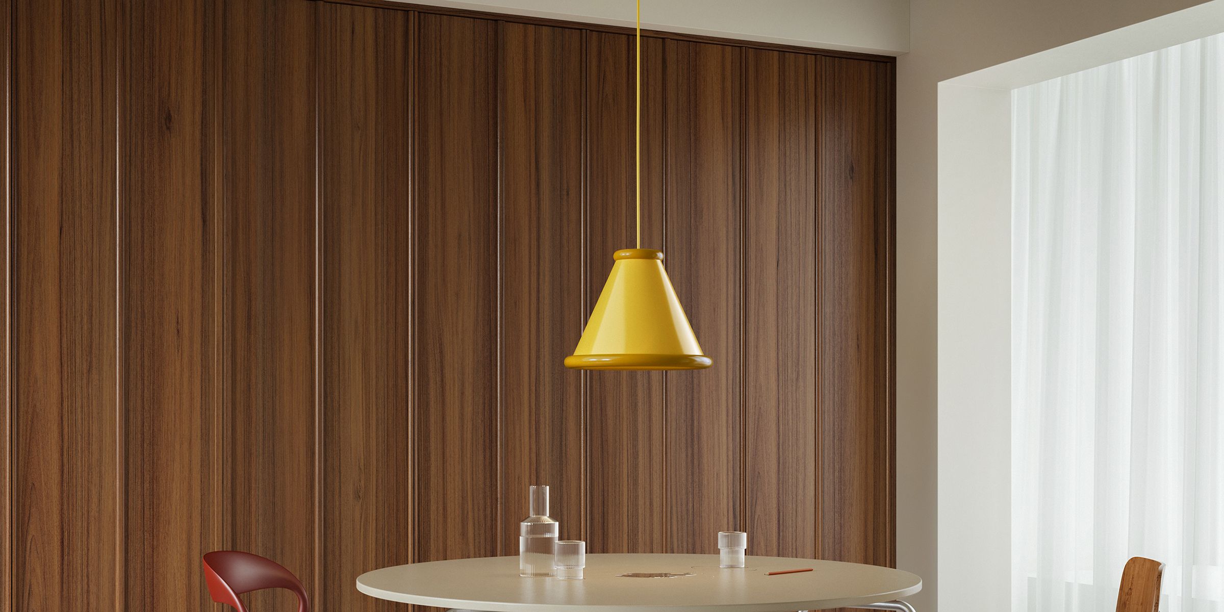 Buddy table lamp from Belid – minimalist Scandinavian design with opal glass and colored base, ideal for side tables and modern interiors