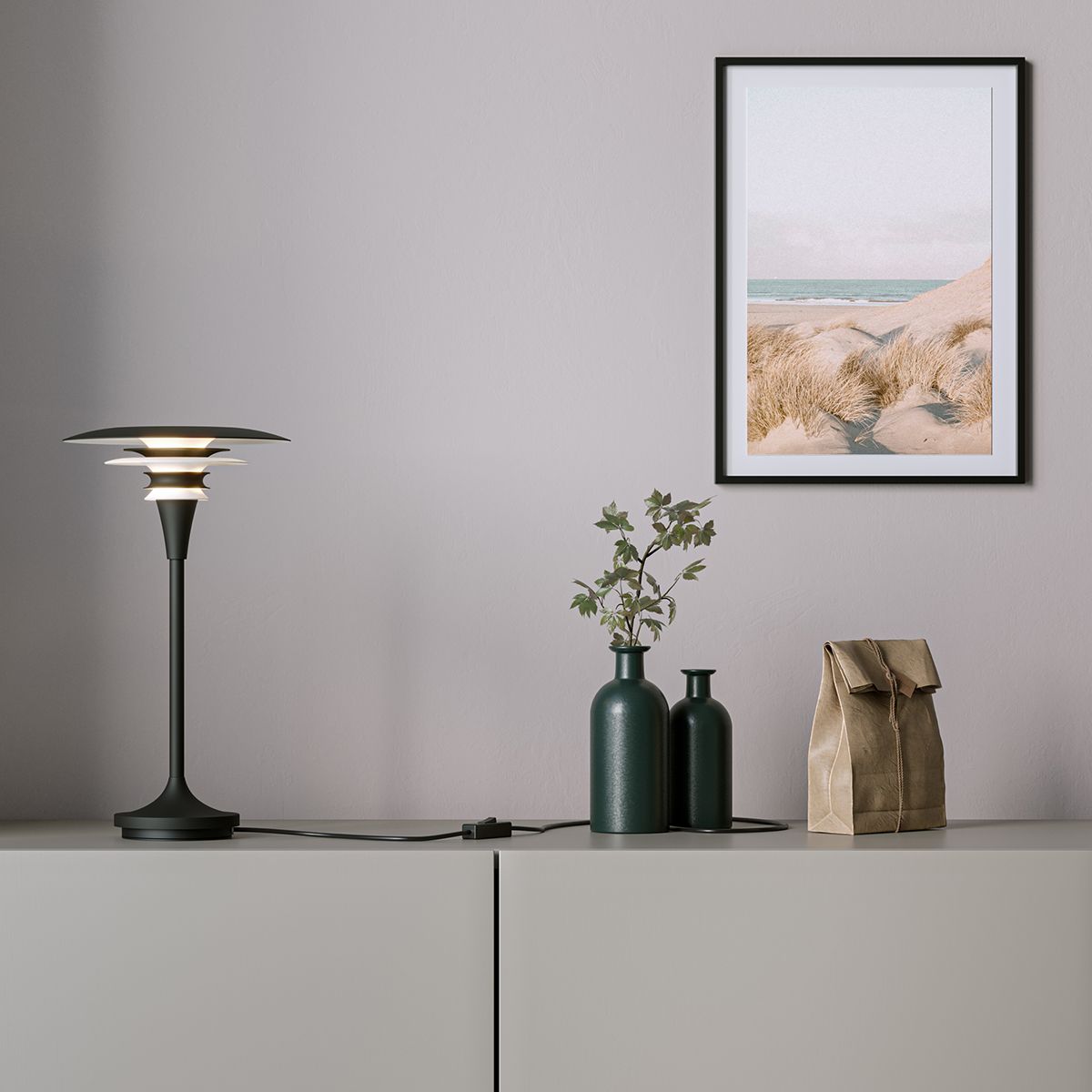 Diablo table lamp at the sideboard 