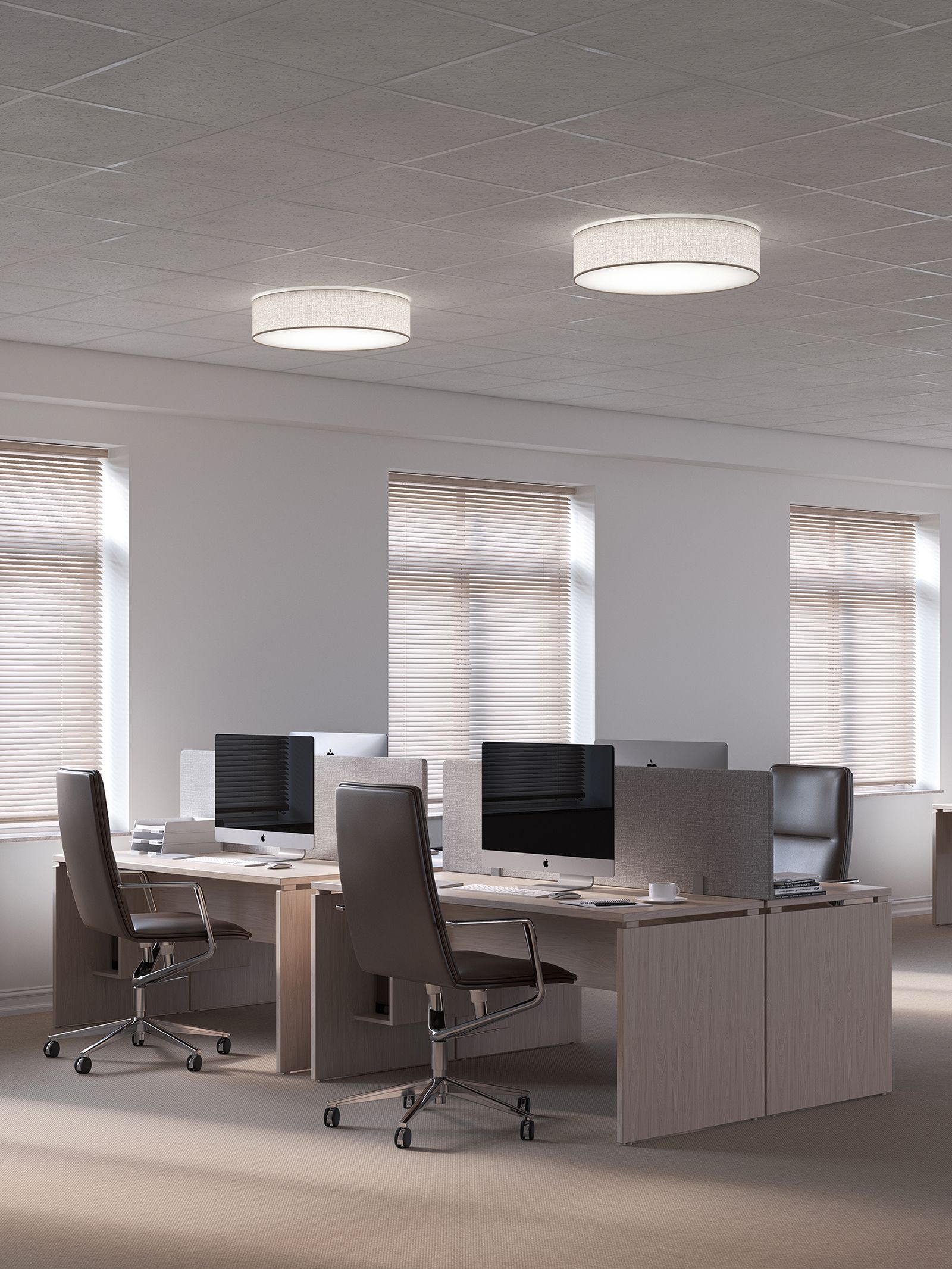 Soft ceiling light Ø60 in an office