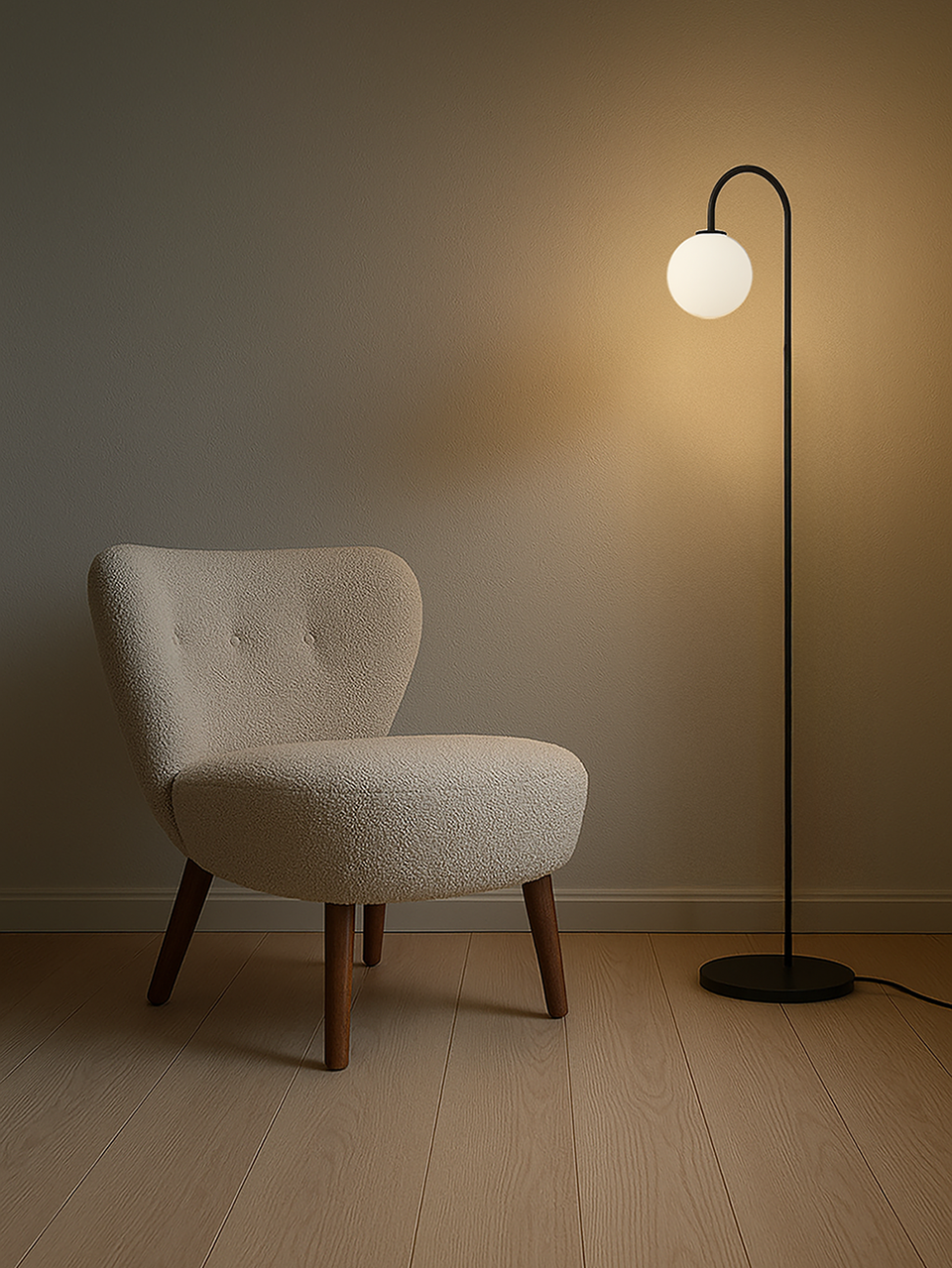 Ballon floor lamp in black