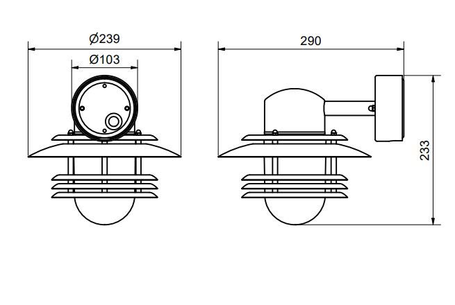 Mira Outdoor lamp spec