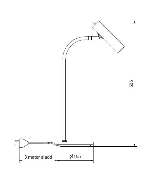 Slender  table lamp dimensional