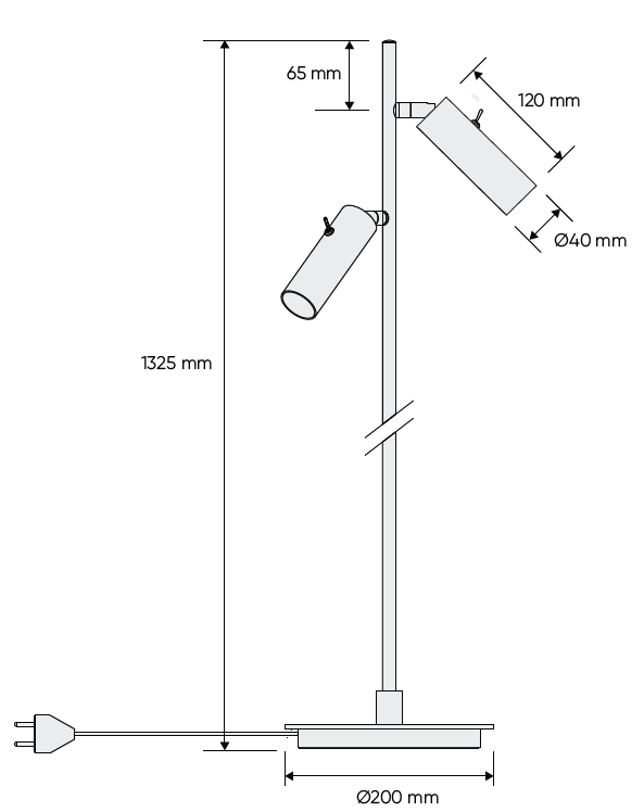 Pipeline floor lamp double spec.